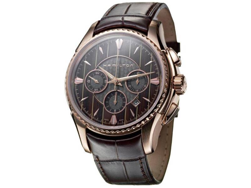 OROLOGIO UOMO AUTOMATICO ACCIAIO RIVESTIMENTO PVD ROSA/PELLE CRONOGRAFO RIVA HAMILTON H34646591